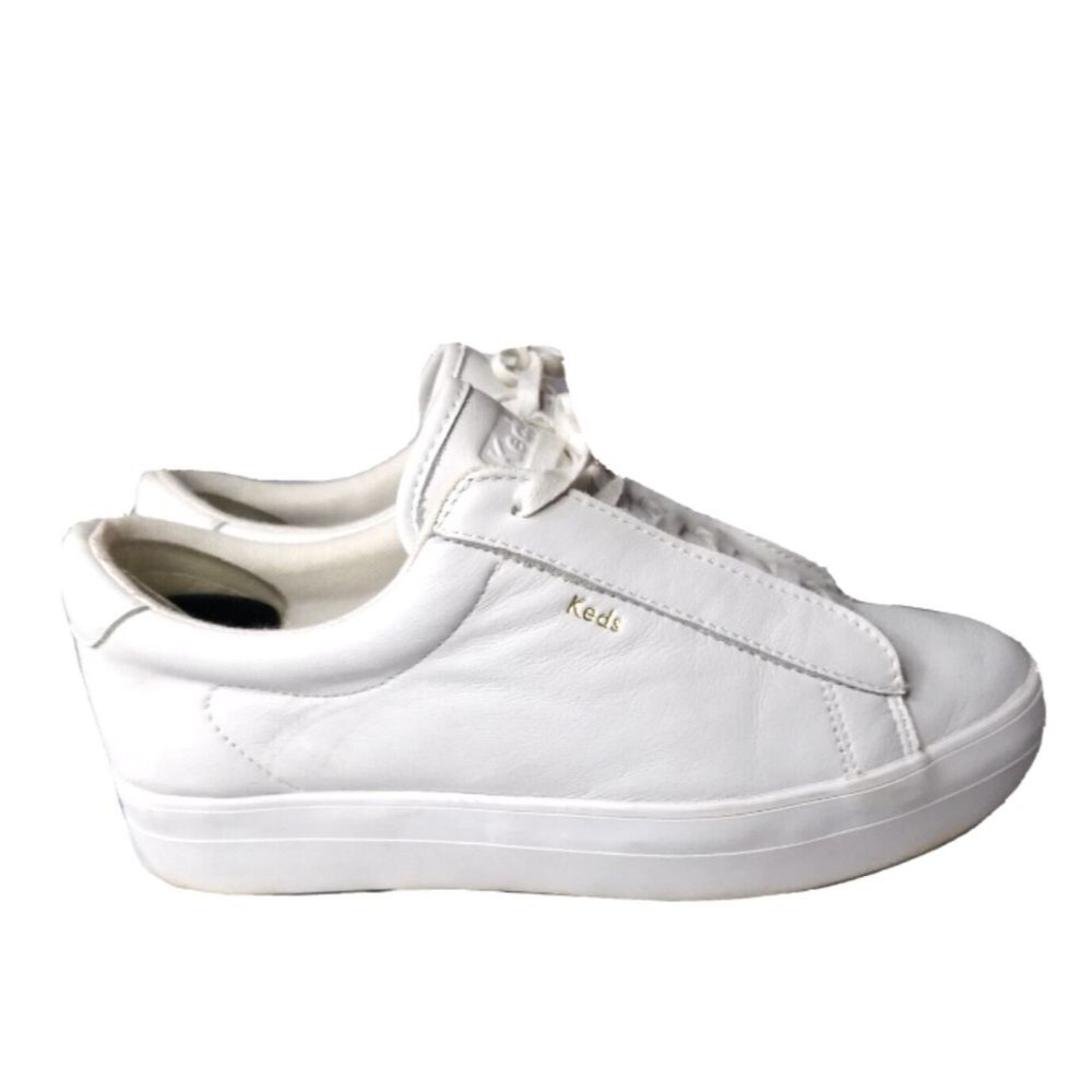 Keds Rise Metro Nubuck Sneakers Women's Size 7 White Leather Shoes